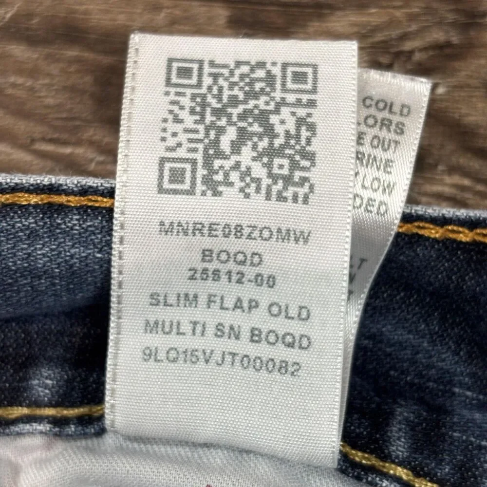 True Religion Lost Lagoon Jeans Mens 29 Blue Slim Flap Medium Wash Pockets